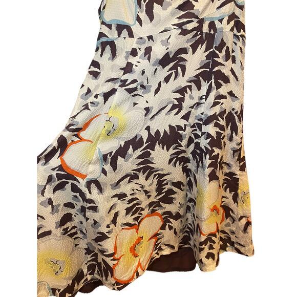 HD in Paris Anthropologie Women 2 Silk Dress Fern & Flower Flowy Slip Dress Boho - Picture 10 of 14
